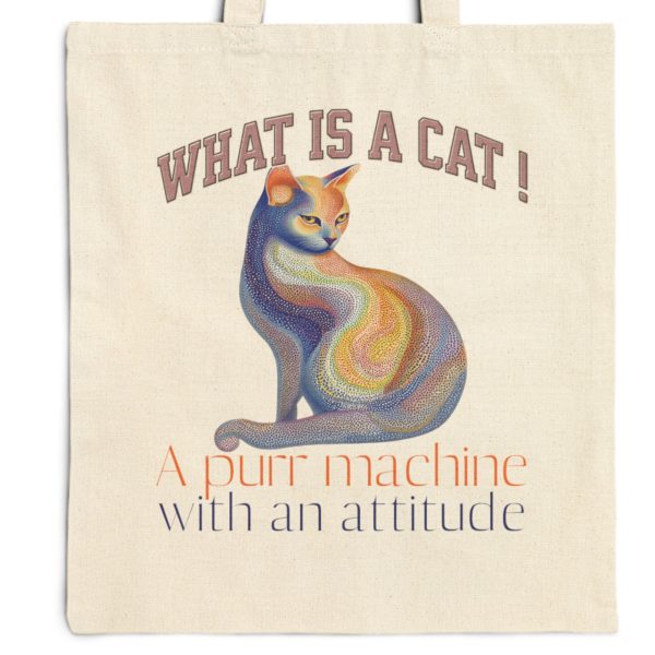 What Is a Cat? A Purr Machine with an Attitude Tote Bag – Fun Cat Lover Gift - Image 8