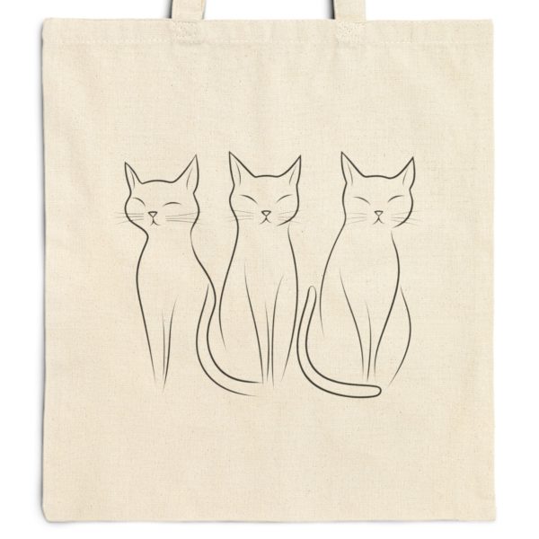 Cats Minimalism Tote Bag - Trio of Elegant Cat Silhouettes - Image 9