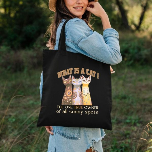 What Is a Cat? The One True Owner of All Sunny Spots Tote Bag – Funny Cat Lover Gift - Image 2