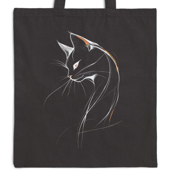 Cats Minimalism Tote Bag - Elegant Cat Line Art Portrait - Image 8