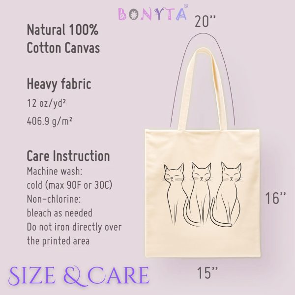 Cats Minimalism Tote Bag - Trio of Elegant Cat Silhouettes - Image 7