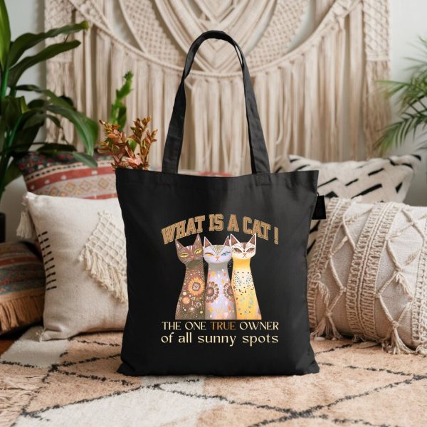 What Is a Cat? The One True Owner of All Sunny Spots Tote Bag – Funny Cat Lover Gift - Image 4