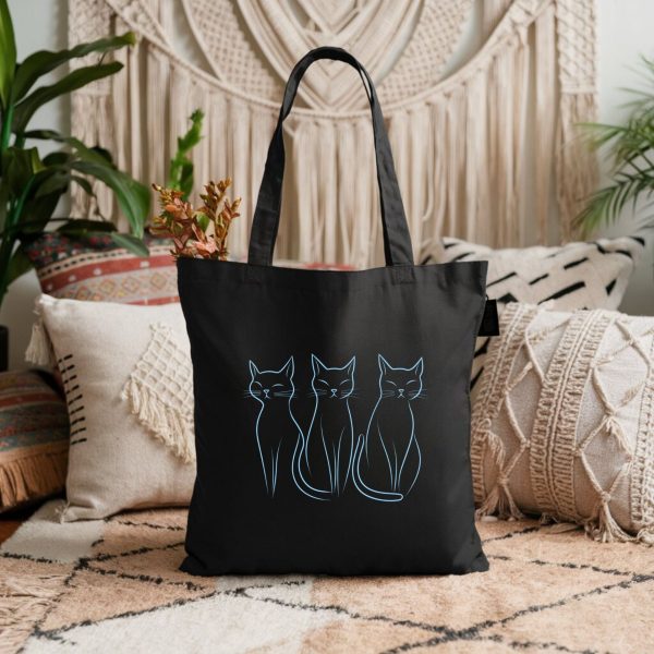 Cats Minimalism Tote Bag - Trio of Elegant Cat Silhouettes - Image 5