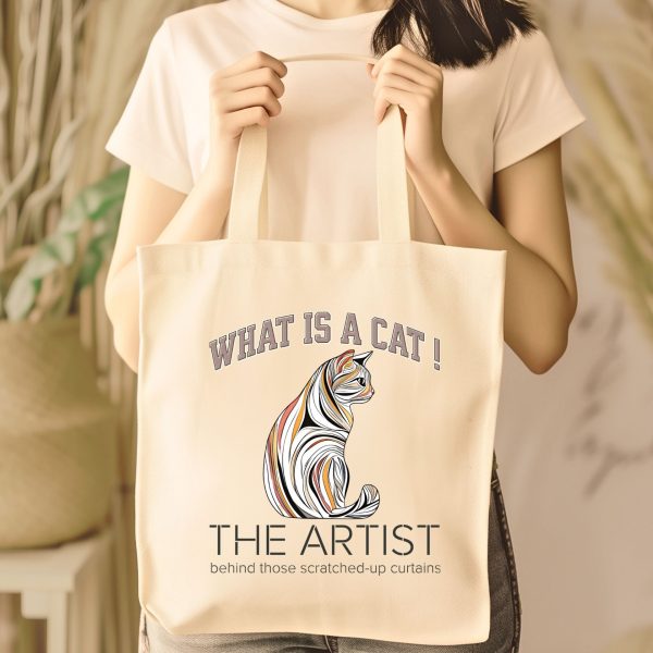 What is a Cat? The Artist Behind the Scratched-Up Curtains Tote Bag - Image 4