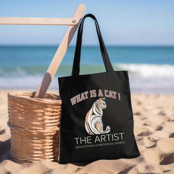 What is a Cat? The Artist Behind the Scratched-Up Curtains Tote Bag