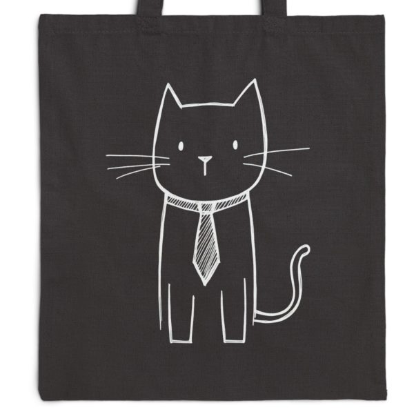 Cats Minimalism Tote Bag - Dapper Cat with Tie - Image 8