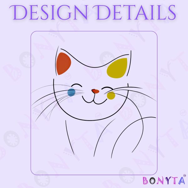 Cats Minimalism Tote Bag - Playful Cat Face with Color Accents - Image 6