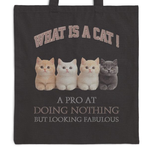 What Is a Cat? A Pro at Doing Nothing but Looking Fabulous Tote Bag – Funny Cat Lover Gift - Image 9