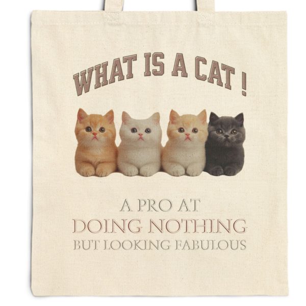 What Is a Cat? A Pro at Doing Nothing but Looking Fabulous Tote Bag – Funny Cat Lover Gift - Image 8