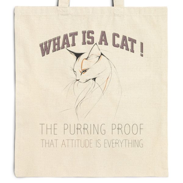 What Is a Cat? The Purring Proof That Attitude Is Everything Tote Bag – Fun Cat Lover Gift - Image 9