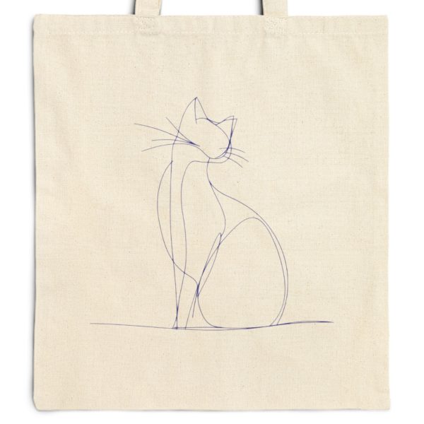 Cats Minimalism Tote Bag - Graceful Line Art Cat Silhouette - Image 9