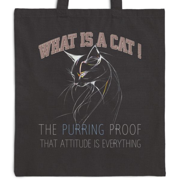 What Is a Cat? The Purring Proof That Attitude Is Everything Tote Bag – Fun Cat Lover Gift - Image 8