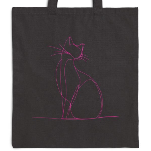 Cats Minimalism Tote Bag - Graceful Line Art Cat Silhouette - Image 8