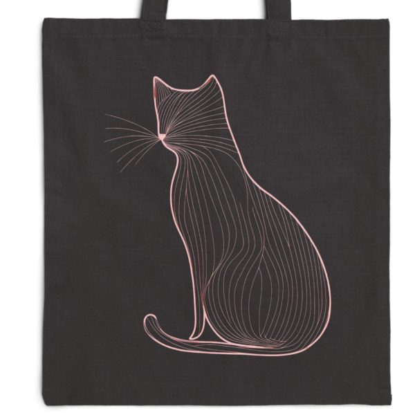 Cats Minimalism Tote Bag - Elegant Red Line Art Cat Design - Image 8