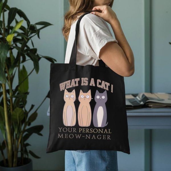 What Is a Cat? Your Personal Meow-nager Tote Bag – Funny Cat Lover Gift - Image 2