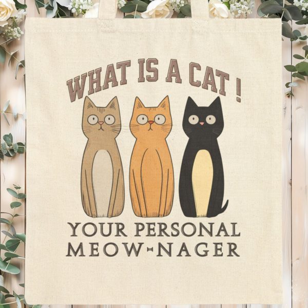 What Is a Cat? Your Personal Meow-nager Tote Bag – Funny Cat Lover Gift - Image 8